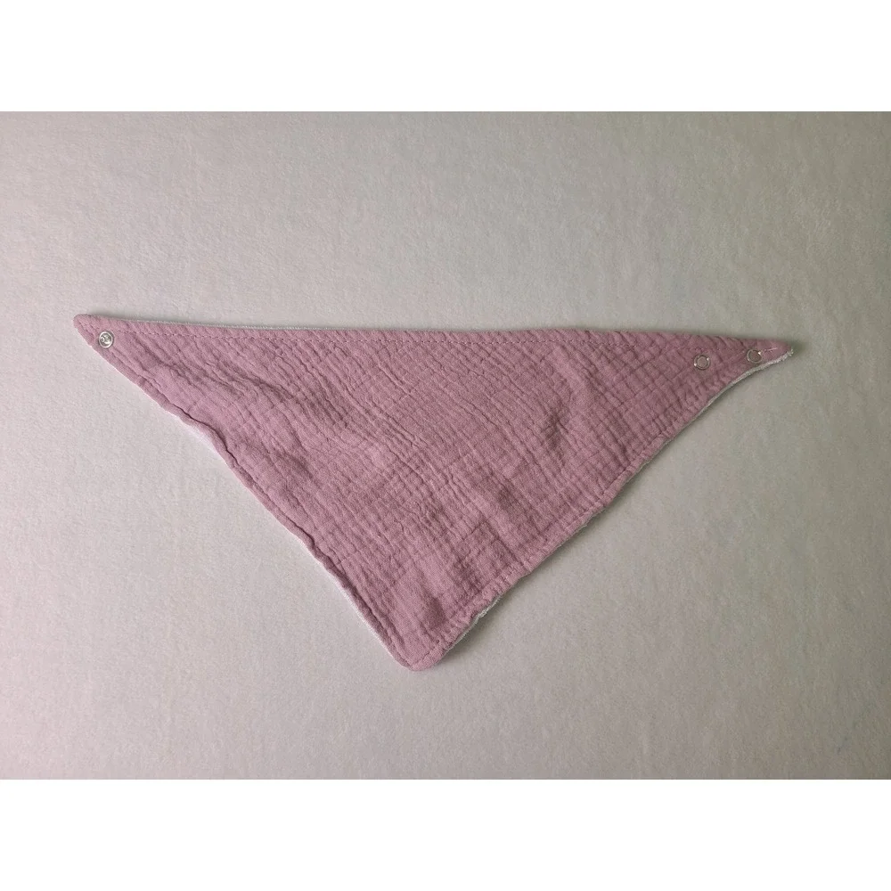 Ava Olivia Bandana Bib Kids OS Pink Muslin Terry Cloth Snap Accessory